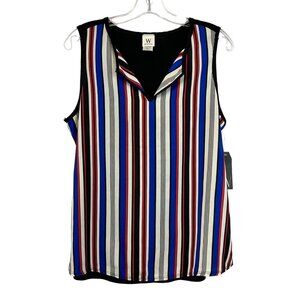 Wrapper Sleeveless Multicolored Striped Top Women’s Size Medium Lightweight New